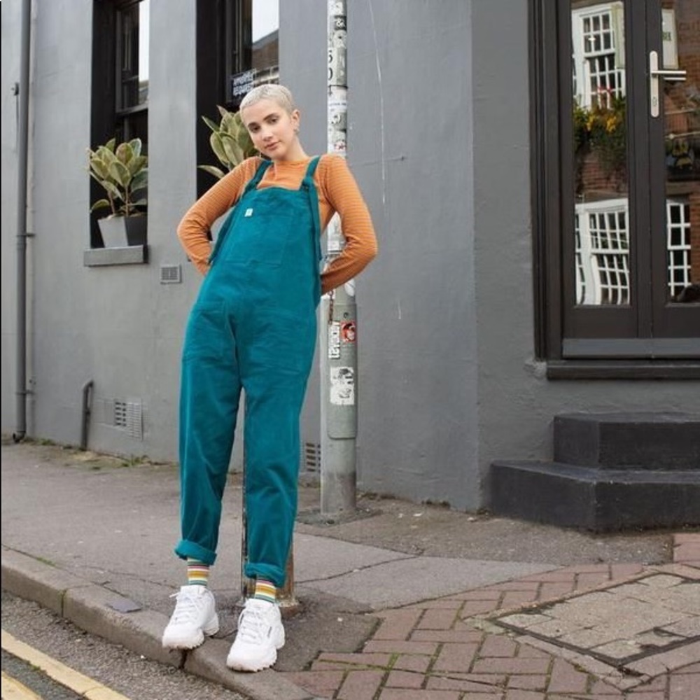 Rare Lucy & Yak Teal Corduroy Original Dungarees